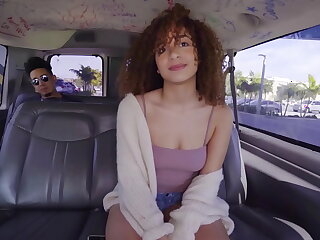 BANGBROS - 18yo Nubile Mariah Banks Looking Super Cute&comma; Riding Dick Like Champ In A Dank Van